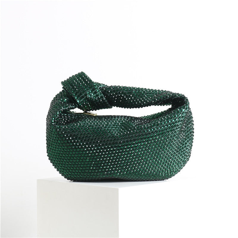 Womens Mini Crystal Stain Knotted Hobo Bags
