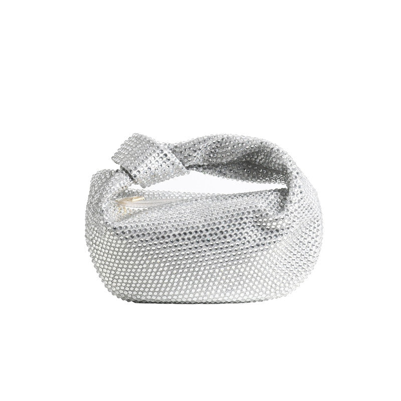 Womens Mini Crystal Stain Knotted Hobo Bags