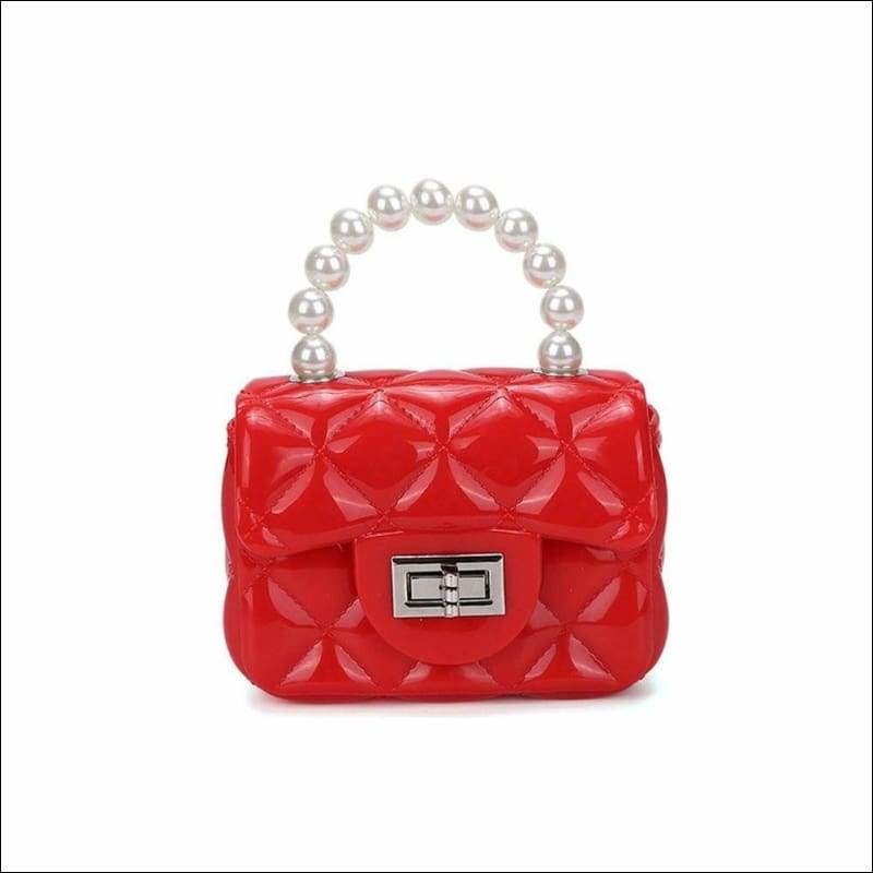 Womens Mini Jelly Top Pearl Handle Cross Body Bag