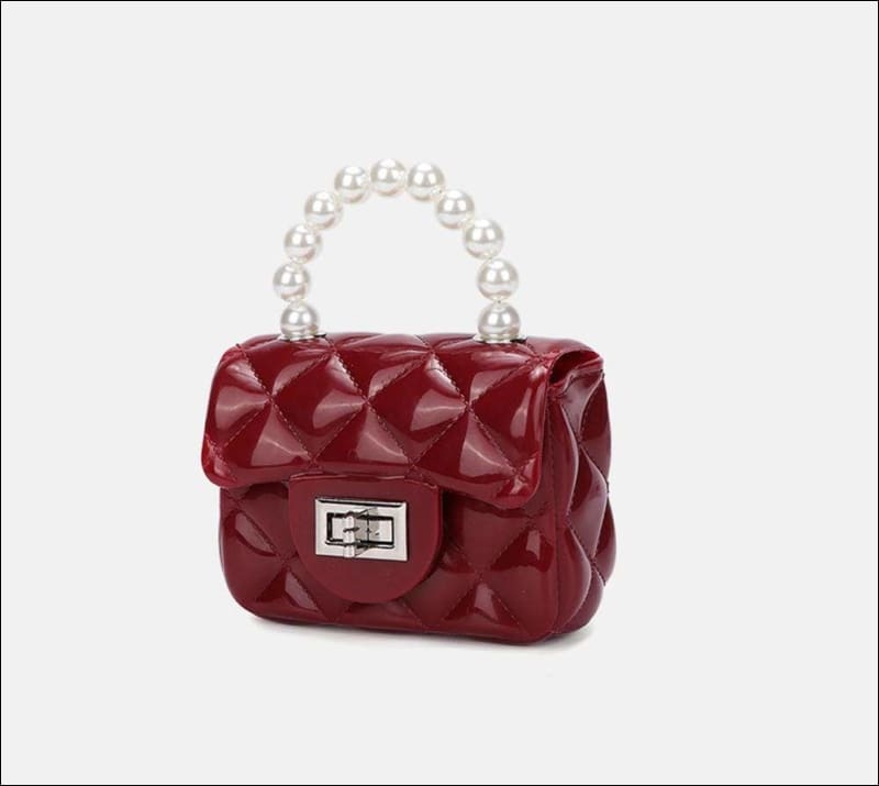 Womens Mini Jelly Top Pearl Handle Cross Body Bag