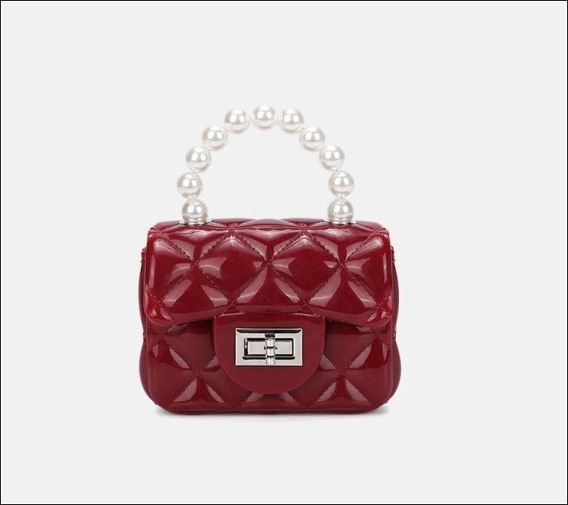 Womens Mini Jelly Top Pearl Handle Cross Body Bag