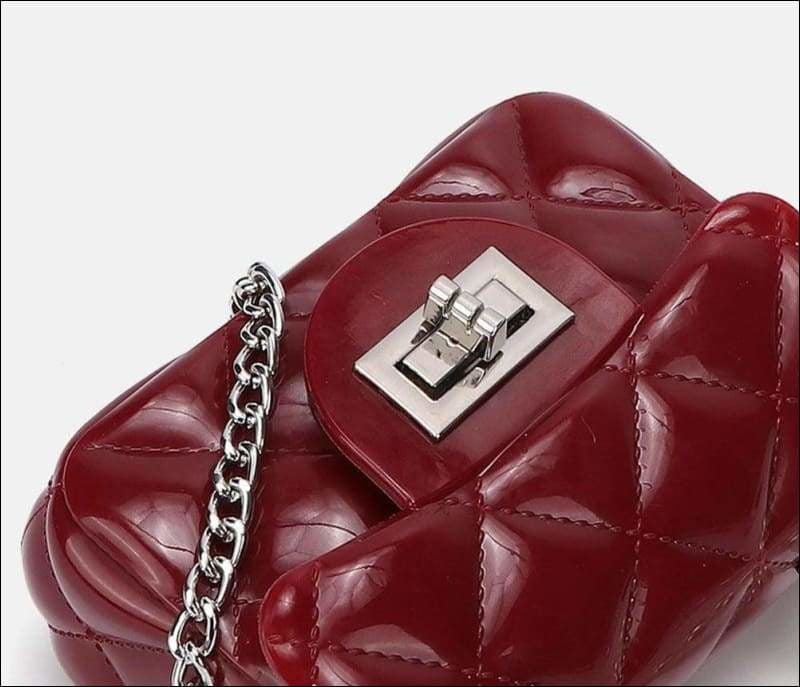 Womens Mini Jelly Top Pearl Handle Cross Body Bag