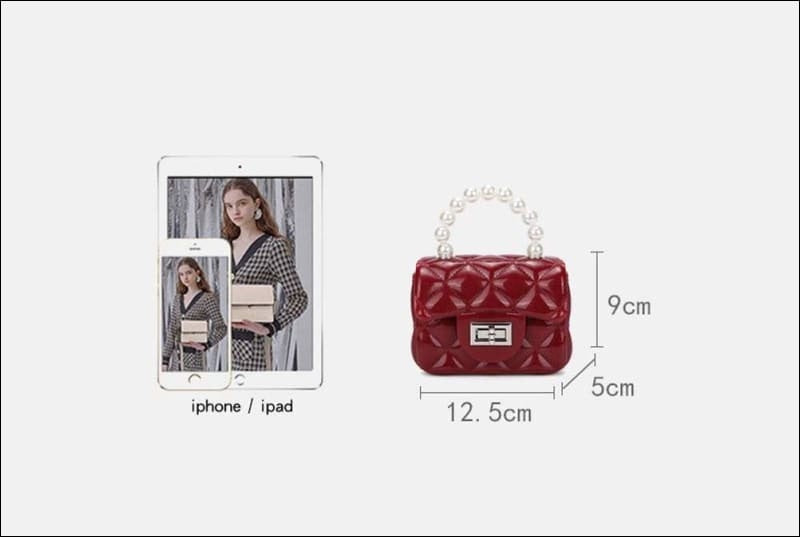 Womens Mini Jelly Top Pearl Handle Cross Body Bag