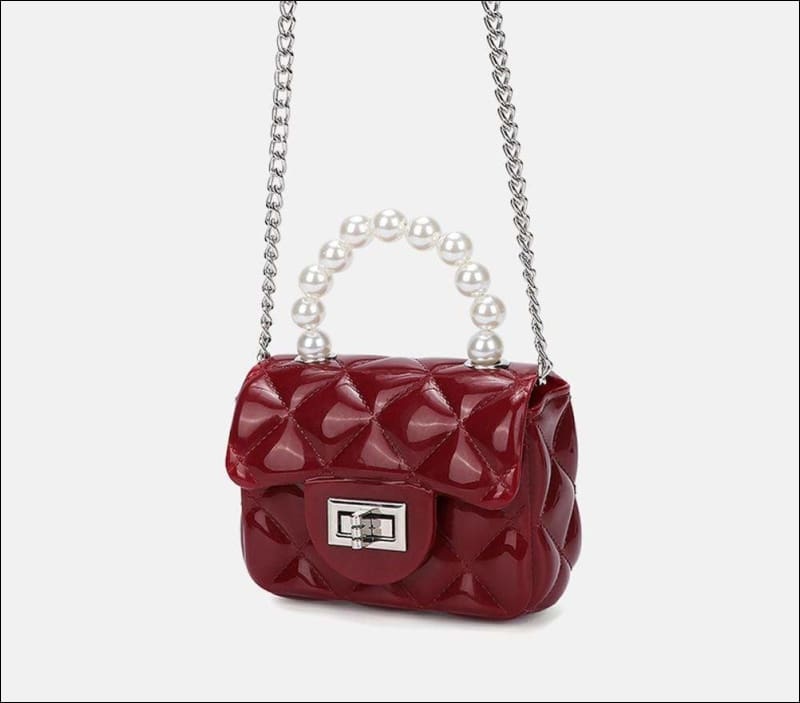 Womens Mini Jelly Top Pearl Handle Cross Body Bag
