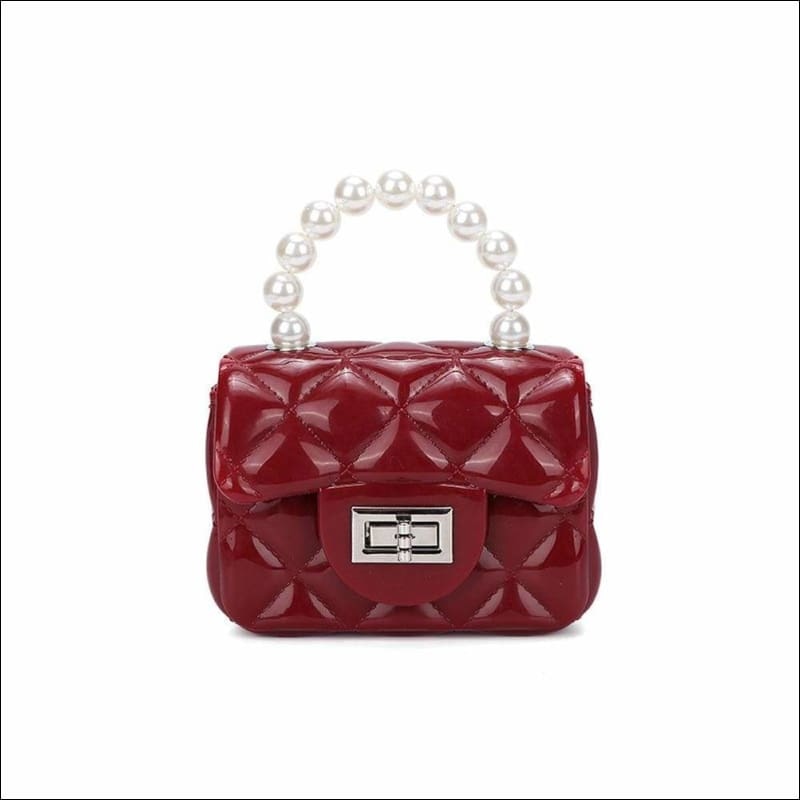 Womens Mini Jelly Top Pearl Handle Cross Body Bag