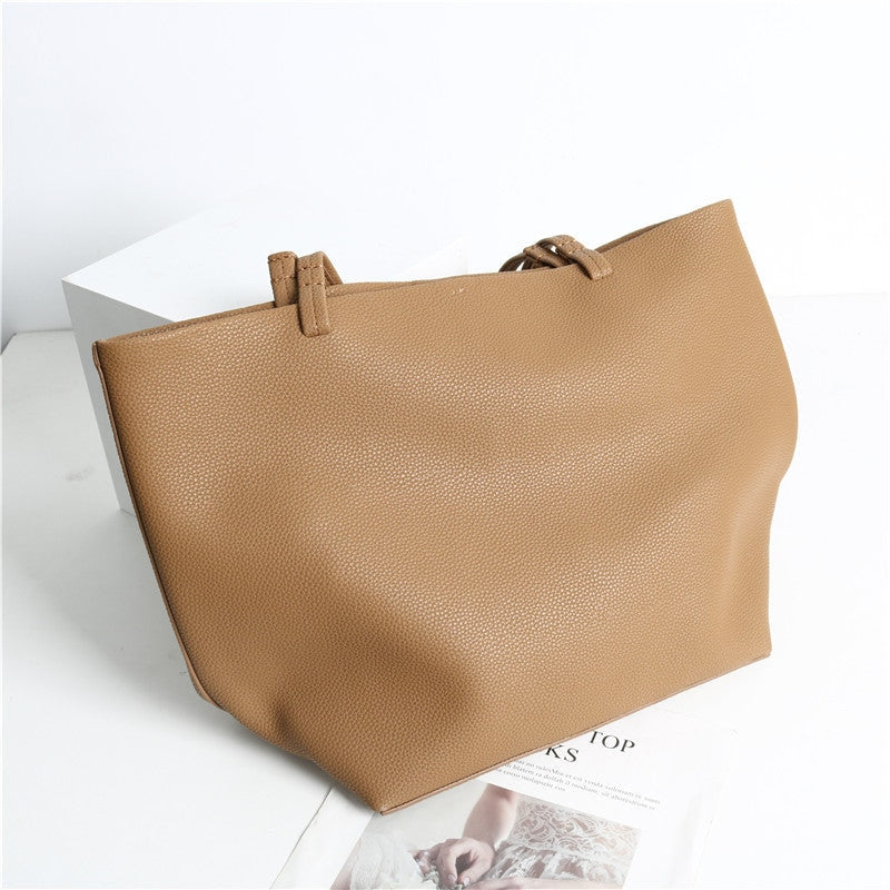 Womens Shopper Large Textured-Leather Tote With Small Pouches