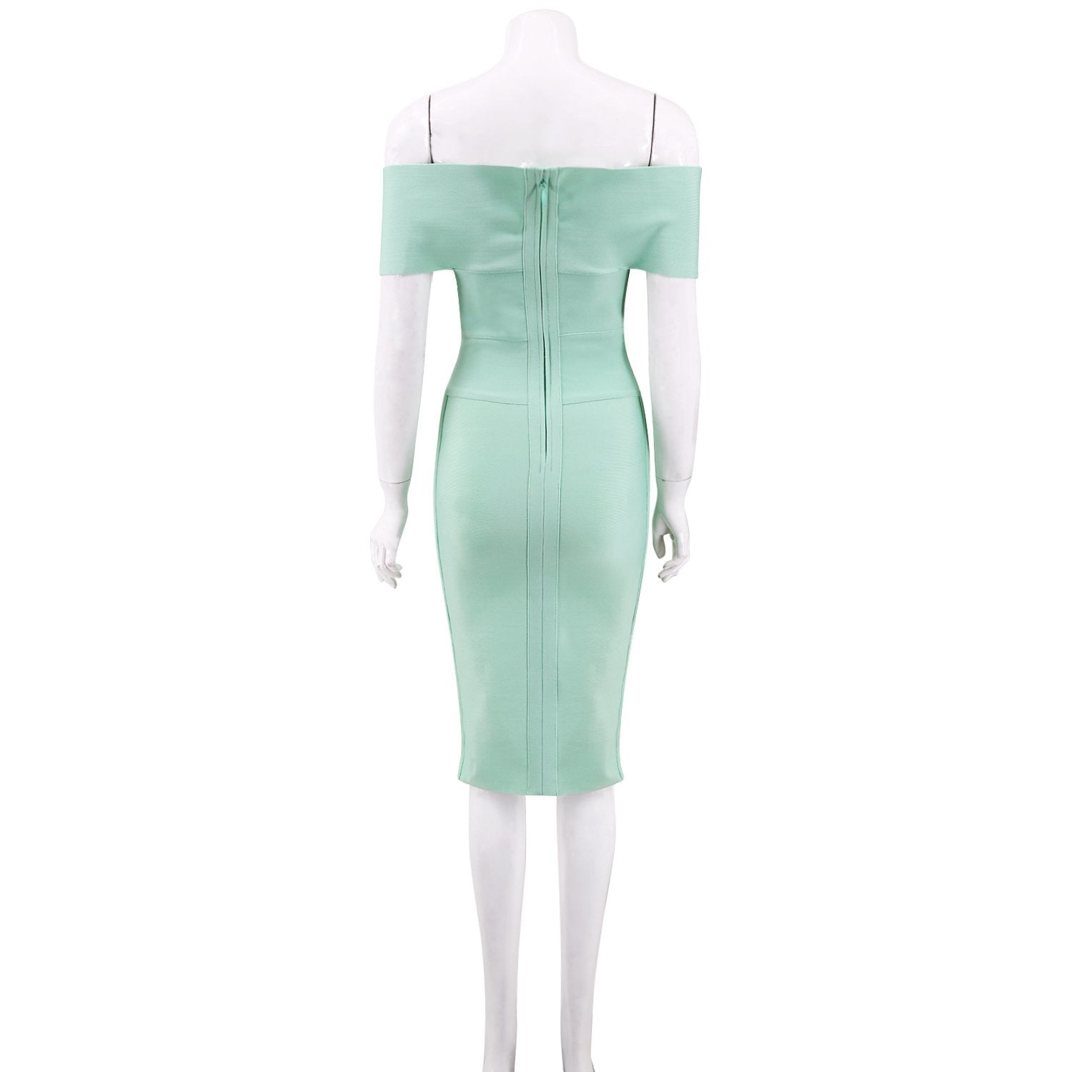 Women’s Strapless Bodycon Dress Knee Length Off Shoulder Bandage