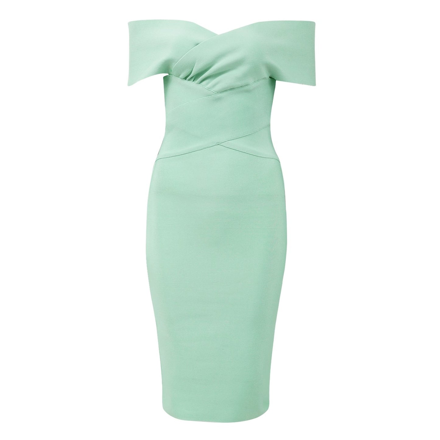 Women’s Strapless Bodycon Dress Knee Length Off Shoulder Bandage