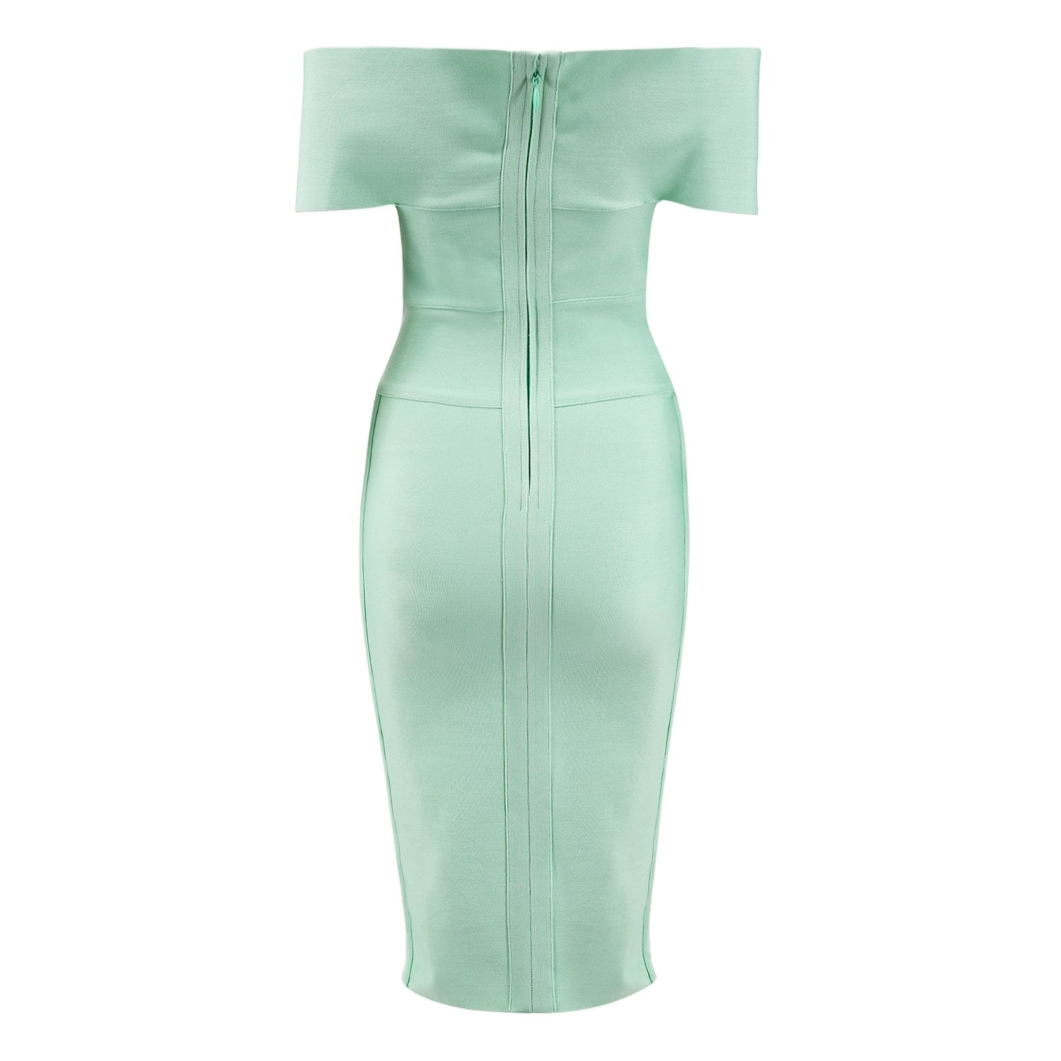 Women’s Strapless Bodycon Dress Knee Length Off Shoulder Bandage