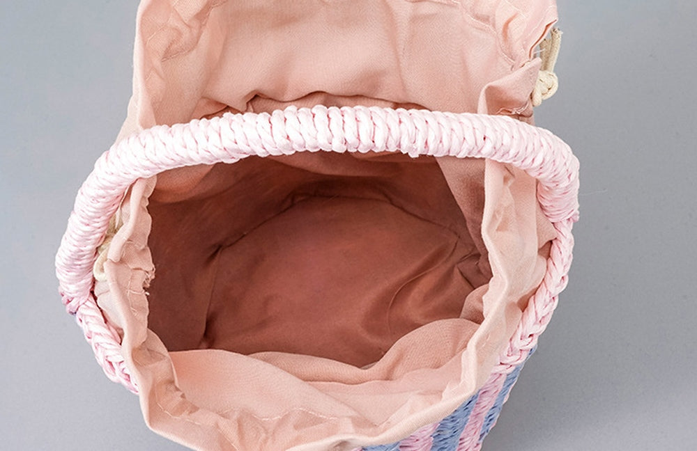 Women’s Straw Bag Woven Bucket Basket