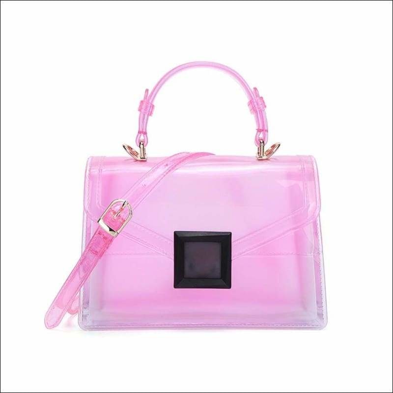 Womens Transparent Jelly Top Handle Cross Body Shoulder Bag
