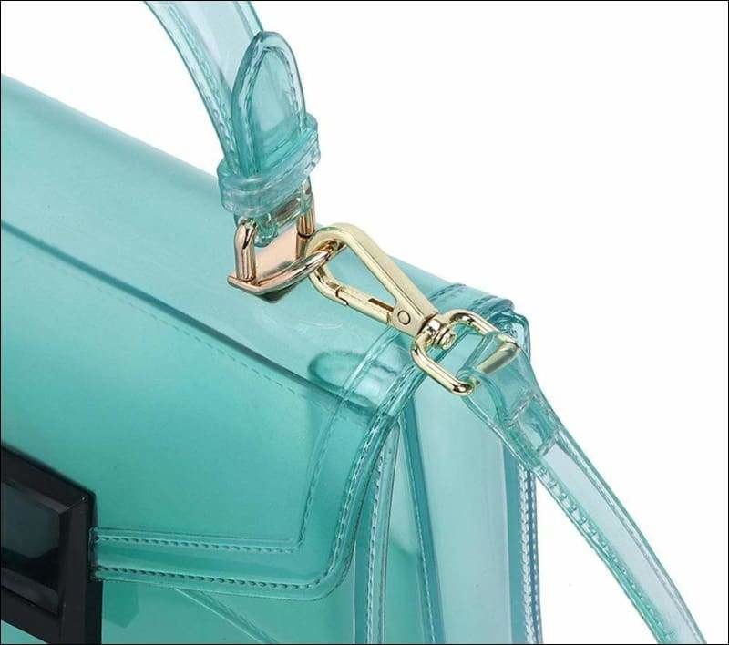 Womens Transparent Jelly Top Handle Cross Body Shoulder Bag